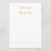 Eenvoudige Elegant Gold Weddenvice-kaart Advieskaart (Voorkant)