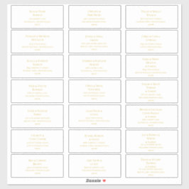 Eenvoudige Elegant Gold Wedding Guest Adresetikett Sticker