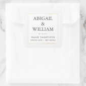 Eenvoudige Elegant Gold Wedding Hand Sanitizer Cov Vierkante Sticker (Tas)