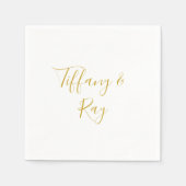 Eenvoudige Elegant Gold Wedding Napkins Servet (Voorkant)