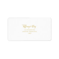 Eenvoudige Elegant Gold Wedding RSVP-Adresetikette