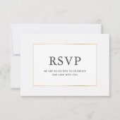 Eenvoudige Elegant Gold Wedding RSVP-kaart Save The Date (Voorkant)