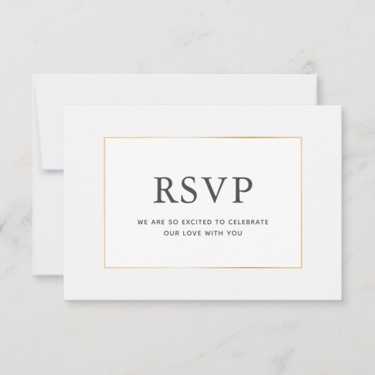 Eenvoudige Elegant Gold Wedding RSVP-kaart Save The Date (Voorkant)