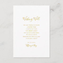 Eenvoudige Elegant Gold Wedding Wishing-kaart Informatiekaartje