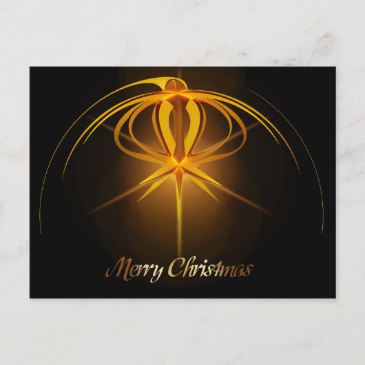 Eenvoudige Elegant Golden Advent Star Merry Kerstm Feestdagenkaart (Voorkant)