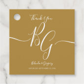 Eenvoudige Elegant Golden Initialen Weddenschap Gi Bedankjes Labels (Voorkant)