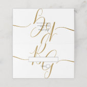 Eenvoudige Elegant Golden Initialen Weddenschap Plaatskaartje (Buitenkant ongevouwen)