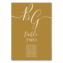 Eenvoudige Elegant Golden Initialen Wedding Guest  Kaart
