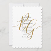 Eenvoudige Elegant Golden Initialen Wedding Invita Kaart (Voorkant)