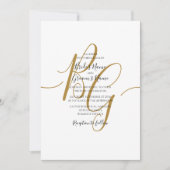 Eenvoudige Elegant Golden Initialen Wedding Invita Kaart (Voorkant)