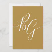 Eenvoudige Elegant Golden Initialen Wedding Invita Kaart (Achterkant)