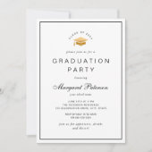 Eenvoudige Elegant Goud Afstudeerder Pet Graduatio Kaart (Voorkant)