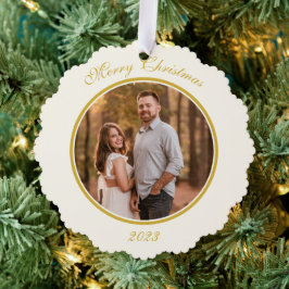 Eenvoudige Elegant Goud Papier Ornament Kaart