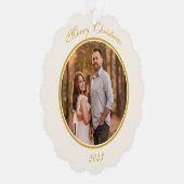 Eenvoudige Elegant Goud Papier Ornament Kaart (Rechts)