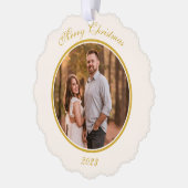 Eenvoudige Elegant Goud Papier Ornament Kaart (Links)