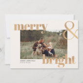 Eenvoudige Elegant Gouden Foto Lijst Kerst Kaart (Voorkant)