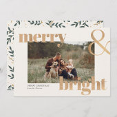 Eenvoudige Elegant Gouden Foto Lijst Kerst Kaart