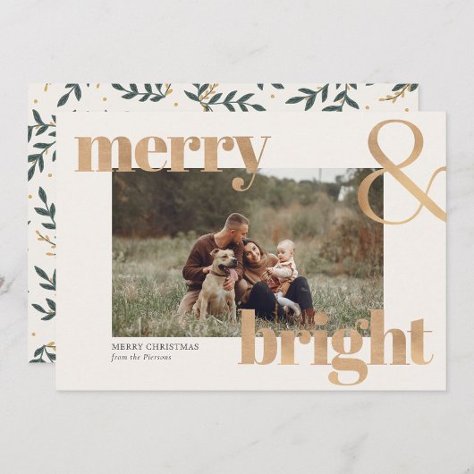 Eenvoudige Elegant Gouden Foto Lijst Kerst Kaart