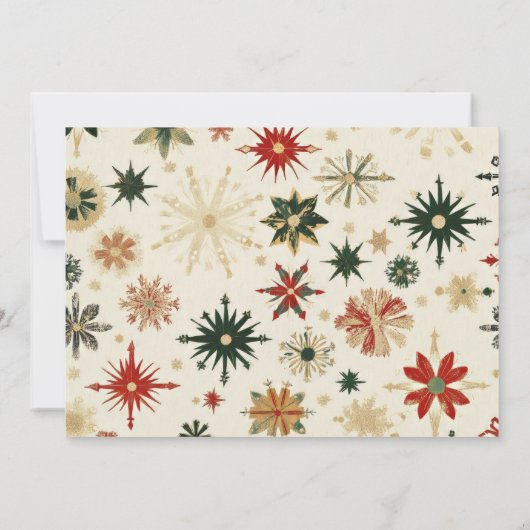 Eenvoudige Elegant Gouden Sneeuwvlokken één foto Feestdagenkaart (Achterkant)