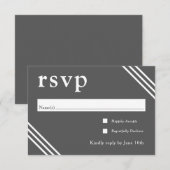 Eenvoudige Elegant Gray Wedding RSVP Informatiekaartje (Voorkant / Achterkant)