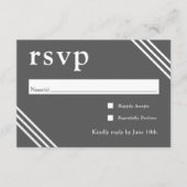 Eenvoudige Elegant Gray Wedding RSVP Informatiekaartje (Voorkant)