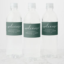 Eenvoudige Elegant Green and White Wedding Water B