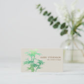 Eenvoudige Elegant Green Bamboo Natuur Health Spa Visitekaartje (Staand voorkant)