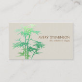 Eenvoudige Elegant Green Bamboo Natuur Health Spa Visitekaartje (Voorkant)