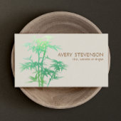 Eenvoudige Elegant Green Bamboo Natuur Health Spa Visitekaartje