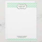 Eenvoudige Elegant Green Chevron Zigzag Gepersonaliseerd Briefhoofd (Voorkant / Achterkant)