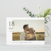 Eenvoudige Elegant Green Script Foto Sla de datum Kaart (Staand voorkant)