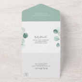 Eenvoudige Elegant Greenery Rustic Eucalyptus Wedd All In One Uitnodiging (Buitenkant)