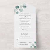 Eenvoudige Elegant Greenery Rustic Eucalyptus Wedd All In One Uitnodiging (Binnen)