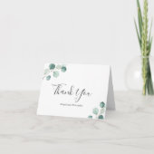 Eenvoudige Elegant Greenery Rustic Eucalyptus Wedd Bedankkaart (Voorkant)