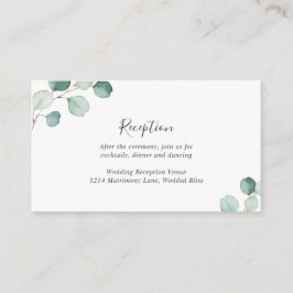 Eenvoudige Elegant Greenery Rustic Eucalyptus Wedd Informatiekaartje