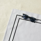 Eenvoudige Elegant Grey Black Monogram Beach Towel Strandlaken (In situ)