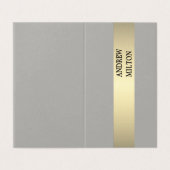 Eenvoudige Elegant Grey Faux Gold Stripe Consultan Visitekaartje (Buitenkant ongevouwen)