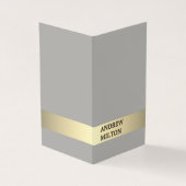 Eenvoudige Elegant Grey Faux Gold Stripe Consultan Visitekaartje (Buitenkant)