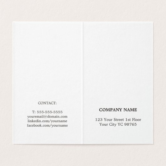 Eenvoudige Elegant Grey Faux Gold Stripe Consultan Visitekaartje (Binnenkant ongevouwen)