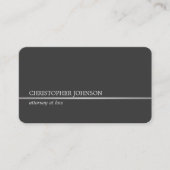 Eenvoudige Elegant Grey Faux Silver Line Attorney Visitekaartje (Voorkant)