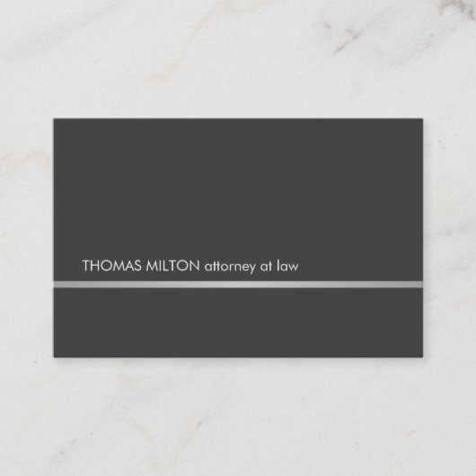 Eenvoudige Elegant Grey Faux Silver Line Attorney Visitekaartje (Voorkant)