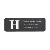 Eenvoudige Elegant Grey White Monogram Initiaal re Etiket (Voorkant)
