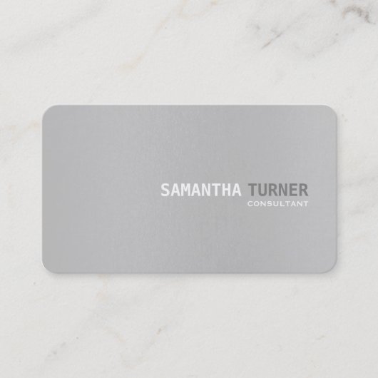 Eenvoudige Elegant Grijs Getextureerde Professione Visitekaartje (Voorkant)