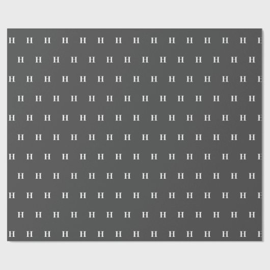 Eenvoudige Elegant Grijs Monogrammen Monogrammen Cadeaupapier (Vlak)
