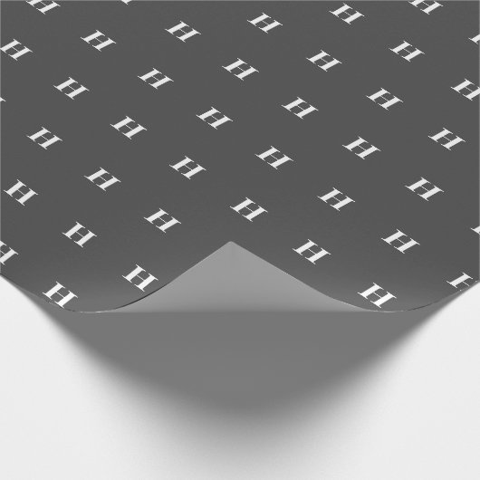 Eenvoudige Elegant Grijs Monogrammen Monogrammen Cadeaupapier (Hoek)