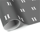 Eenvoudige Elegant Grijs Monogrammen Monogrammen Cadeaupapier (Rol Hoek)