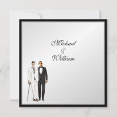 Eenvoudige Elegant Groom en Groom Gay Wedding Invi Kaart (Achterkant)