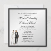 Eenvoudige Elegant Groom en Groom Gay Wedding Invi Kaart (Voorkant)