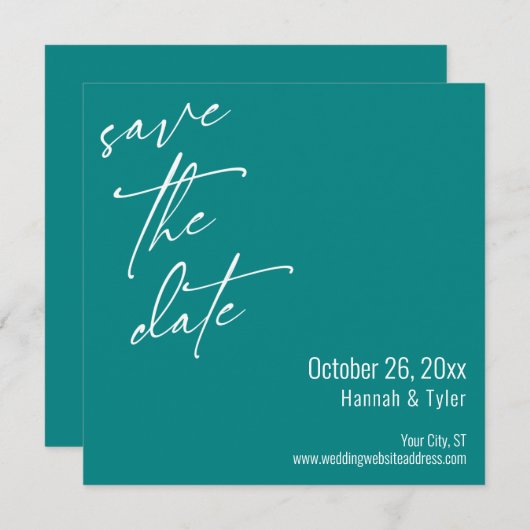 Eenvoudige Elegant Handschrift Script Typografie B Save The Date (Voorkant / Achterkant)