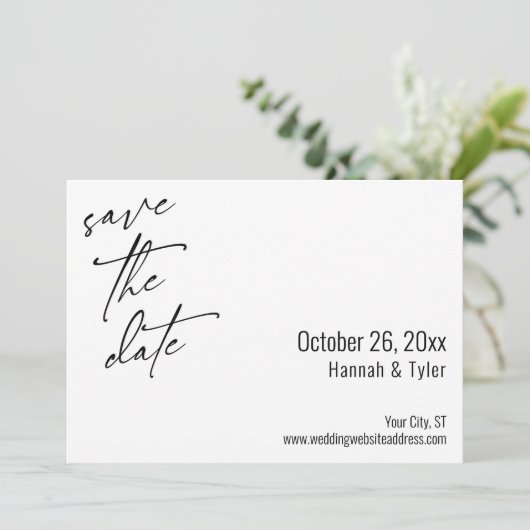 Eenvoudige Elegant handschrift Script Typografie Save The Date (Staand voorkant)